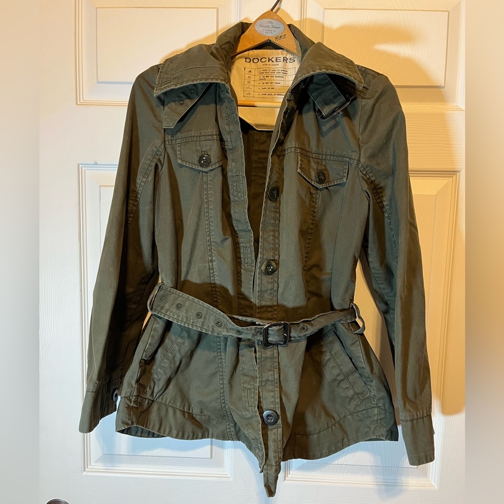 Dockers Women's Green Utility Jacket with Belt
